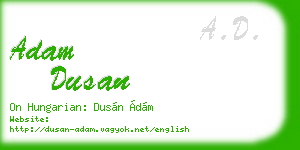 adam dusan business card